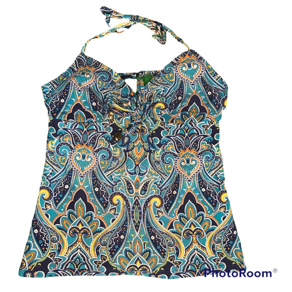 Girls/Womens Multicolor Patterned Tankini Top Swimsuit Beach Summer -- GOOD
